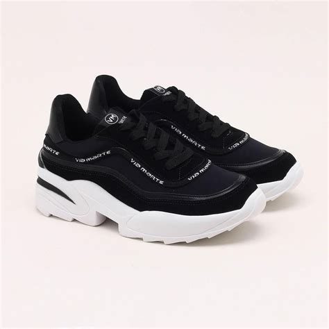 tenis preto via marte|via marte feminino.